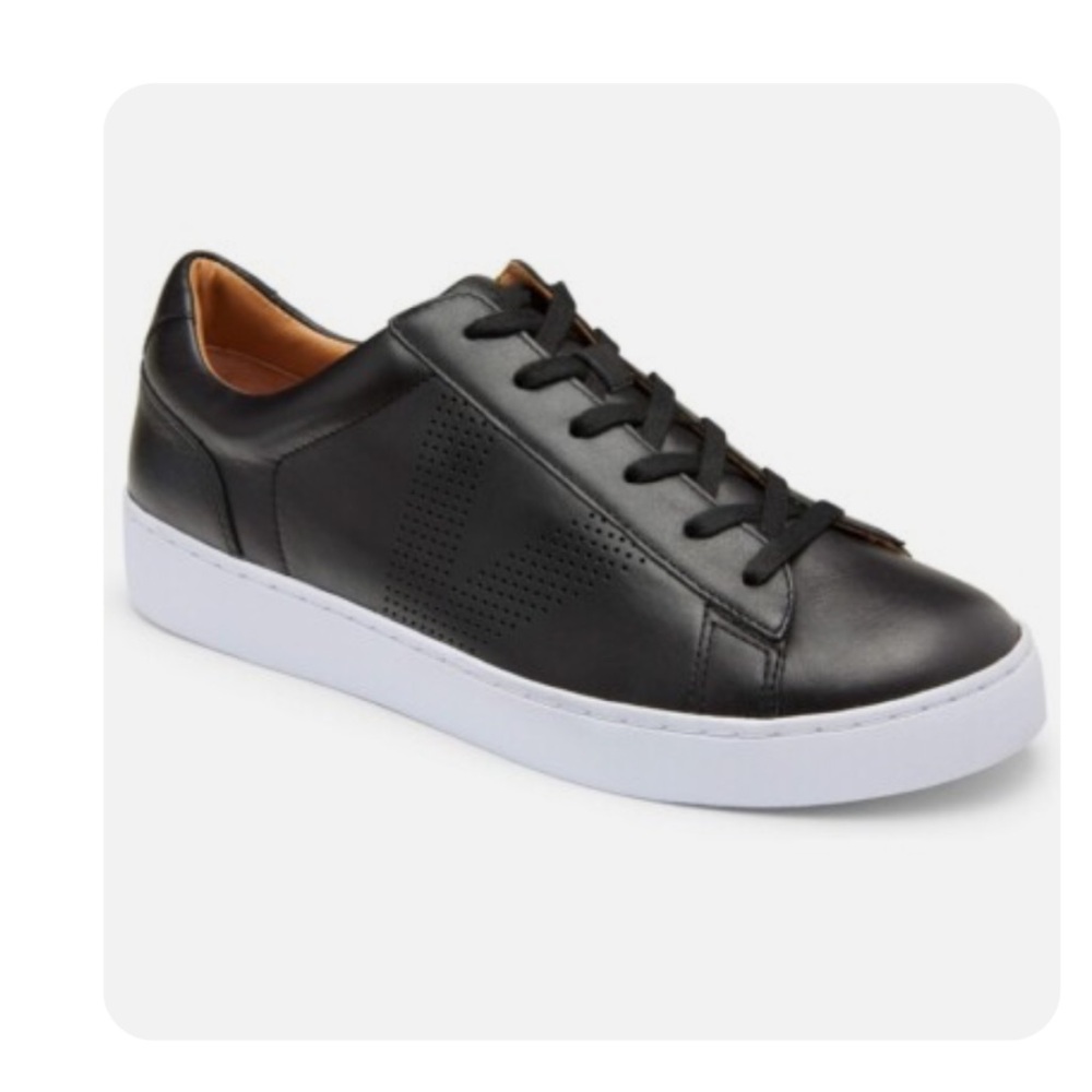 Vionic Honey Black Leather Sneakers Orthotic Removable insole size 8 US